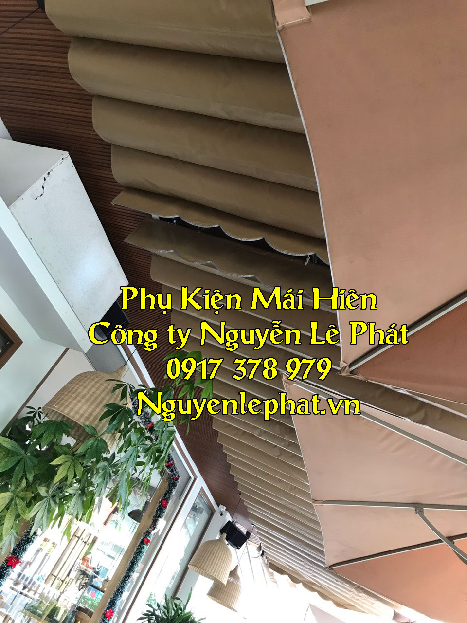 Lắp đặt mái xếp quán cafe tại Tây Ninh