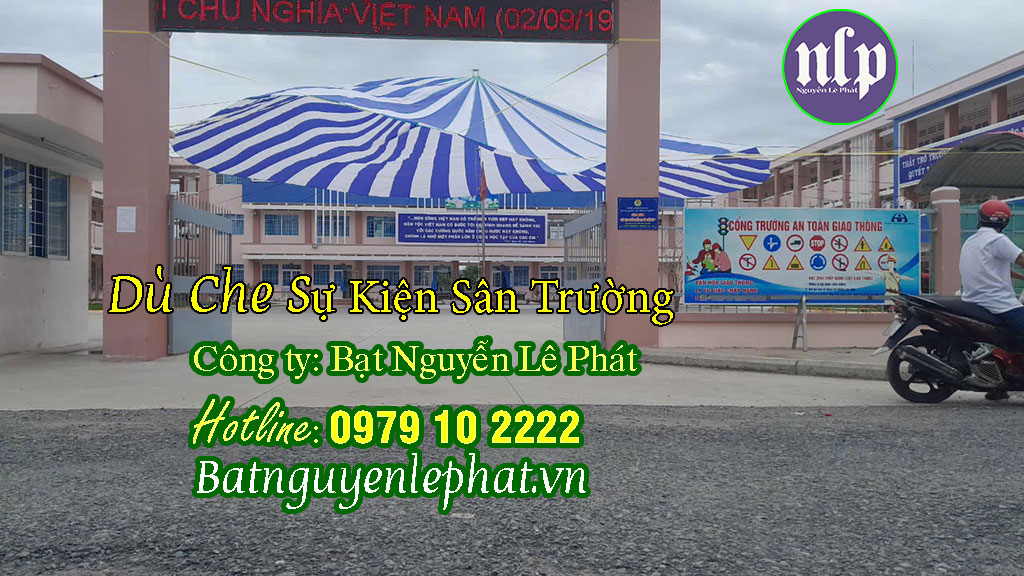 Giá vải bạt dù che sân trường học